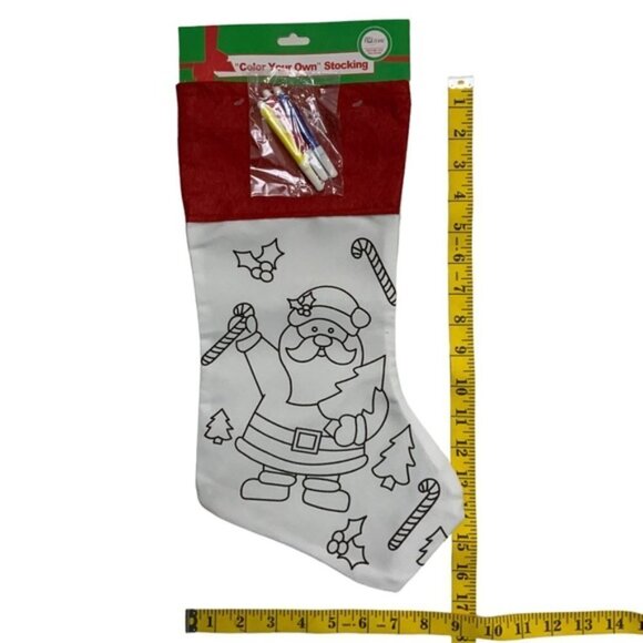 Christmas Stocking Color Your Own Stocking Fabric Stocking With Markers  17 in - Picture 5 of 10